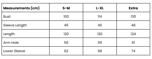Size Guide Lilac Lingga Tenun Dress